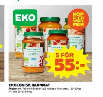 Coop Extra Ekologisk barnmat erbjuda