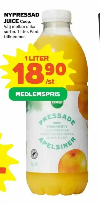 Coop Extra Nypressad juice erbjuda