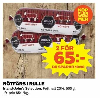 Coop Daglivs Nötfärs i rulle erbjuda