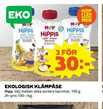Coop Daglivs Ekologisk klämpåse erbjuda