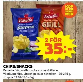 Coop Daglivs Chips/snacks erbjuda