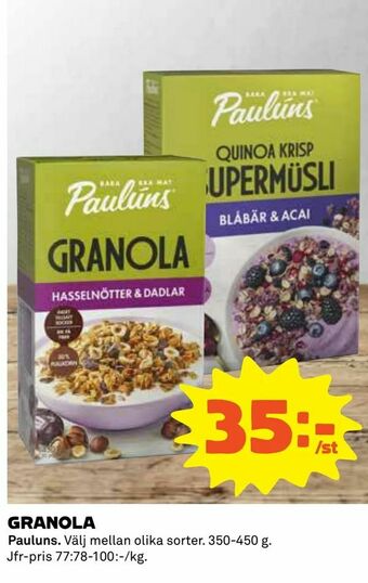 Coop Daglivs Granola erbjuda