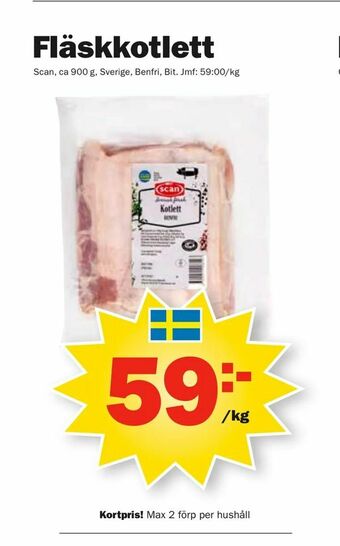 Pekås Fläskkotlett erbjuda