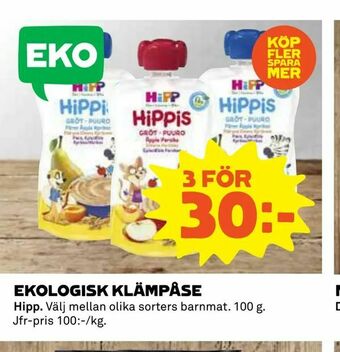 Coop Ekologisk klämpåse erbjuda
