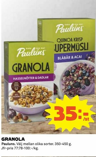 Coop Granola erbjuda