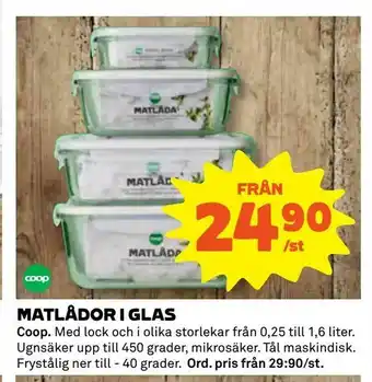 Coop Matlådor i glas erbjuda