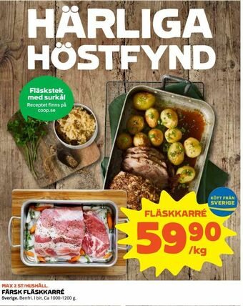 Coop Färsk fläskkarré erbjuda