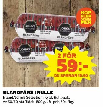 Coop Blandfärs i rulle erbjuda