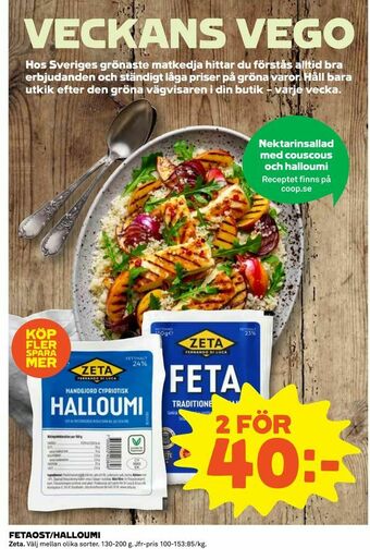Coop Fetaost/halloumi erbjuda