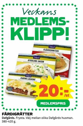 Coop Färdigrätter erbjuda