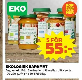 Coop Ekologisk barnmat erbjuda