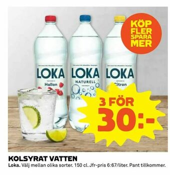 Coop Extra Kolsyrat vatten erbjuda