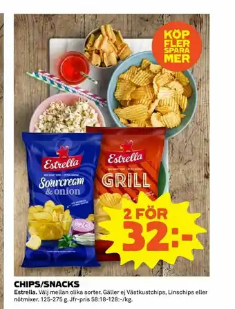 Coop Extra Chips/snacks erbjuda