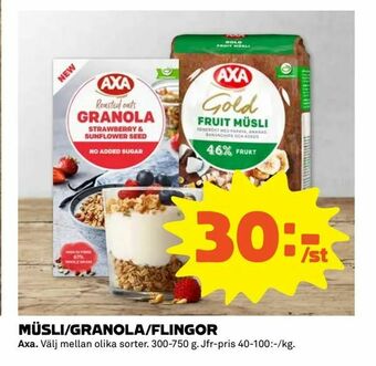 Müsli/granola/flingor