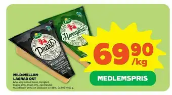 Coop Forum Mild/mellan- lagrad ost erbjuda