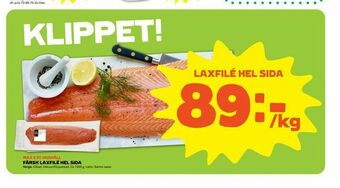 Stora Coop Färsk laxfilé hel sida erbjuda