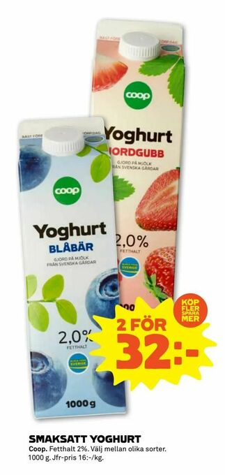 Coop Forum Smaksatt yoghurt erbjuda