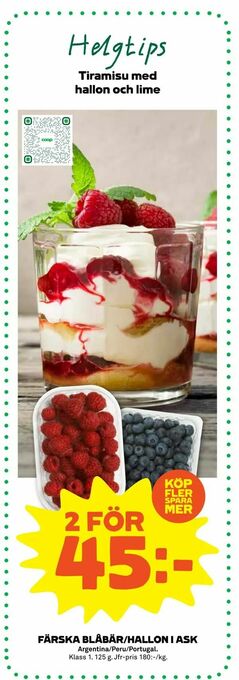 Stora Coop Färska blåbär/hallon i ask erbjuda