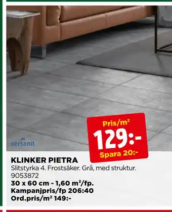 Jem&Fix Klinker pietra erbjuda