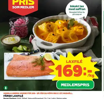 Coop Daglivs Färsk laxfilé erbjuda