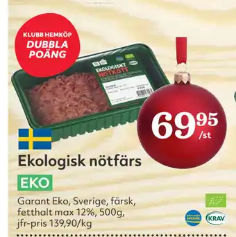 Hemköp Ekologisk nötfärs erbjuda