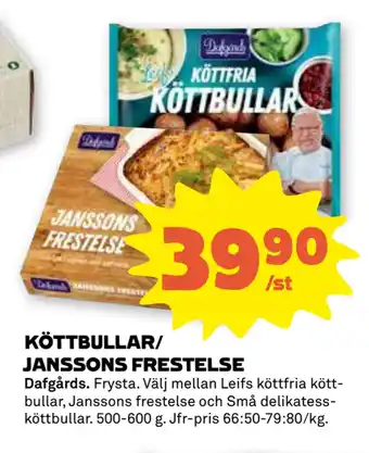 Stora Coop Köttbullar/ janssons frestelse erbjuda