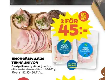 Stora Coop Smörgåspålägg tunna skivor erbjuda