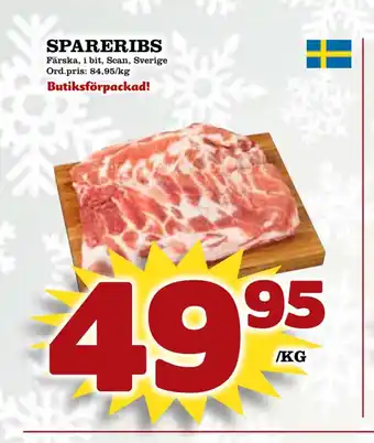 Supergrossen Spareribs erbjuda