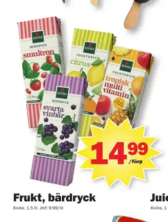 Pekås Frukt, bärdryck erbjuda