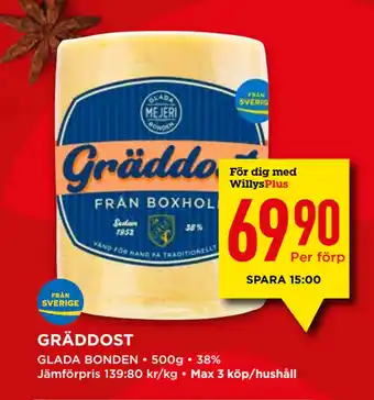 Willys Gräddost erbjuda