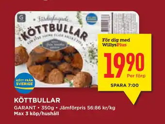 Willys Hemma Köttbullar erbjuda