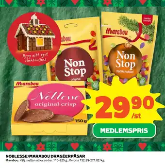 Coop Noblesse/marabou dragéerpåsar erbjuda