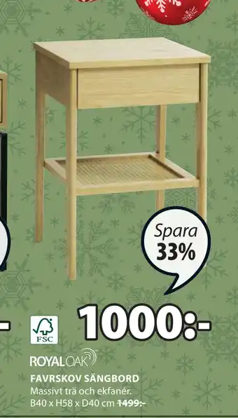 JYSK Favrskov sängbord erbjuda