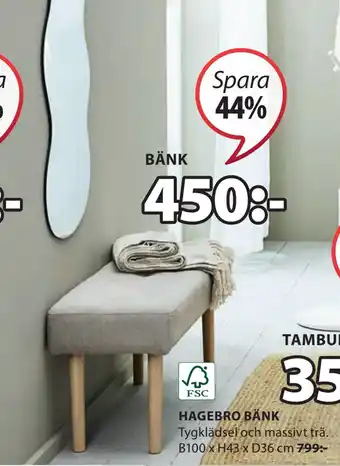 JYSK Hagebro bänk erbjuda
