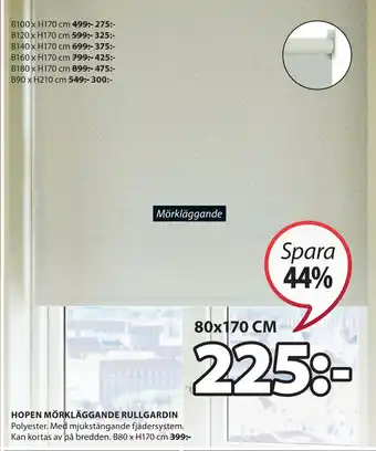 JYSK Hopen mörkläggande rullgardin erbjuda