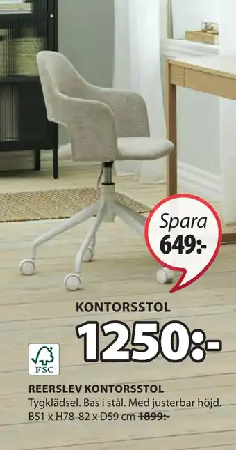 JYSK Reerslev kontorsstol erbjuda