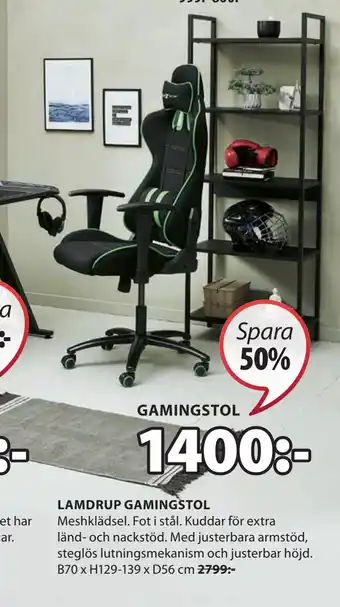 JYSK Lamdrup gamingstol erbjuda