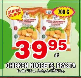 Nya Pulsen Chicken nuggets, frysta erbjuda