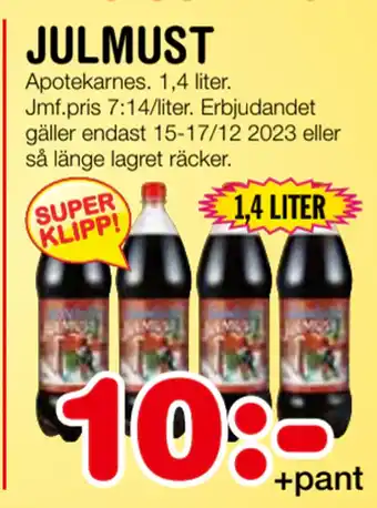 Nya Pulsen Julmust erbjuda
