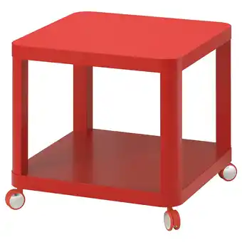 IKEA Tingby sidobord med hjul, röd, 50x50 cm erbjuda