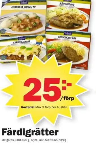 Pekås Dafgårds lasagne erbjuda
