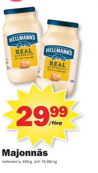 Pekås Hellmanns majonnäs erbjuda