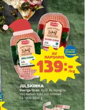 Stora Coop Scan julskinka erbjuda