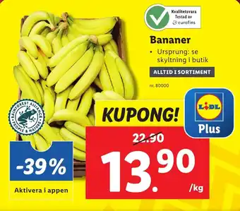 Lidl Bananer erbjuda