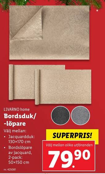 Lidl Bordsduk/ -löpare erbjuda
