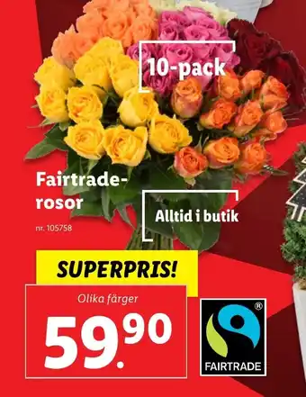 Lidl Fairtrade- rosor erbjuda