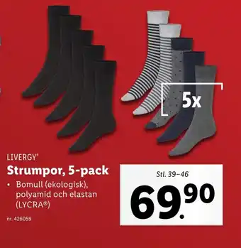 Lidl Strumpor, 5-pack erbjuda