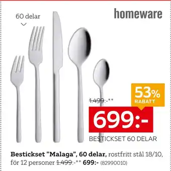 XXXLutz Bestickset malaga, 60 delar erbjuda