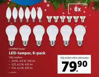 Lidl LED-lampor, 6-pack erbjuda