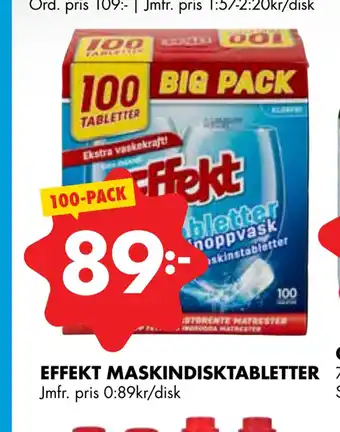 ÖoB Effekt maskindisktabletter erbjuda